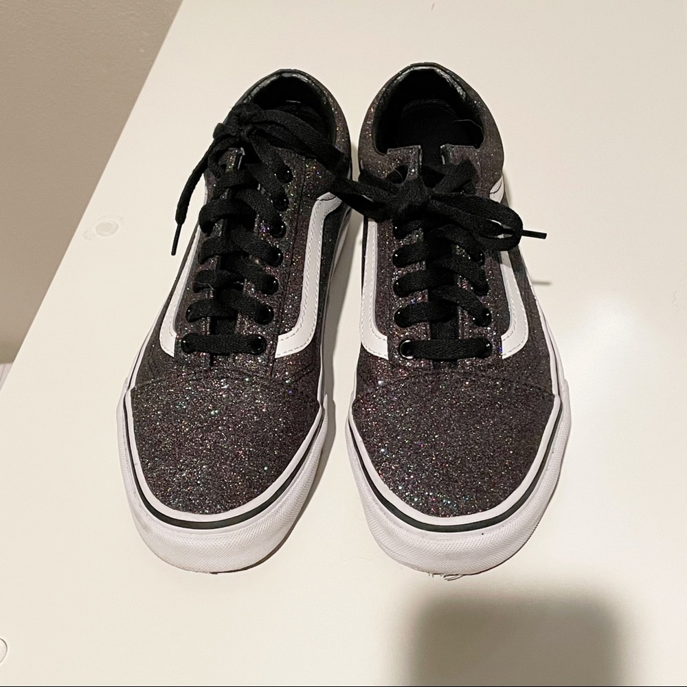 Women’s 9 Black Glitter Vans